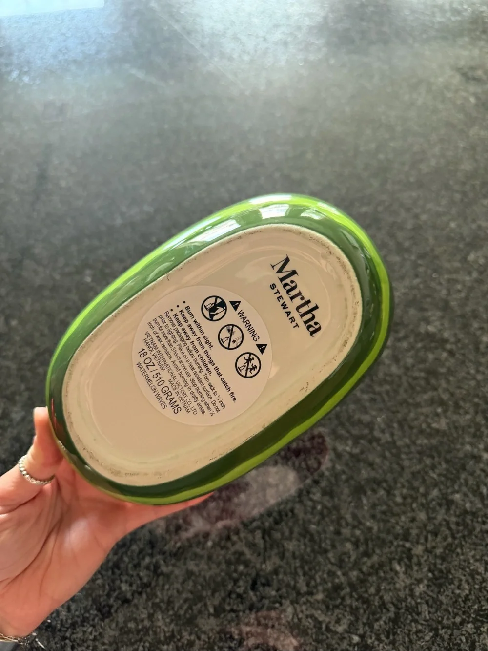 Martha Stewart Green Ceramic Serving Bowl